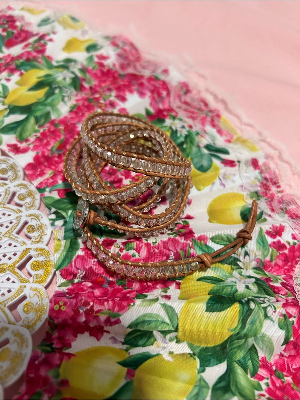 Victoria Emerson light pink pink rope bracelet 💗